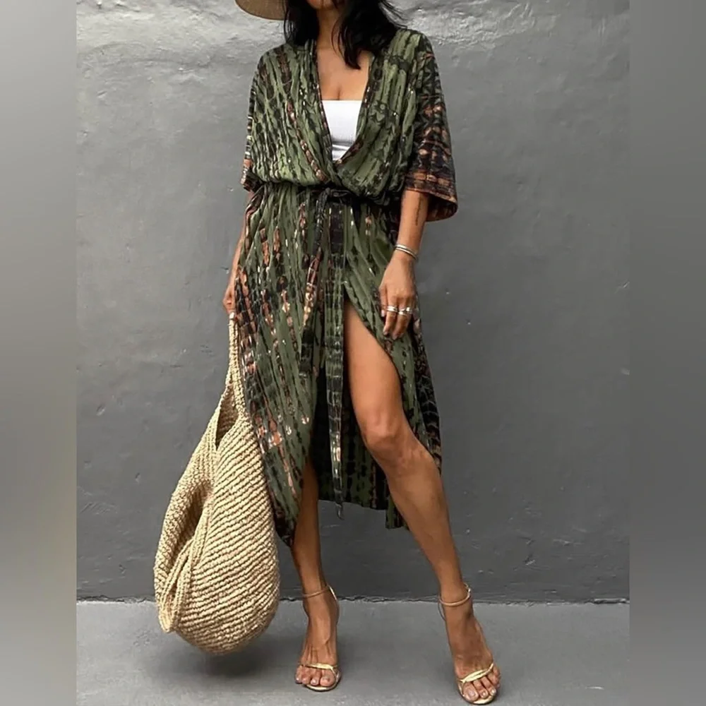 393. OS Summer T-Shirt Long Overshirt for Women Pleated Spaghetti Strap Camisole - Picture 7 of 9